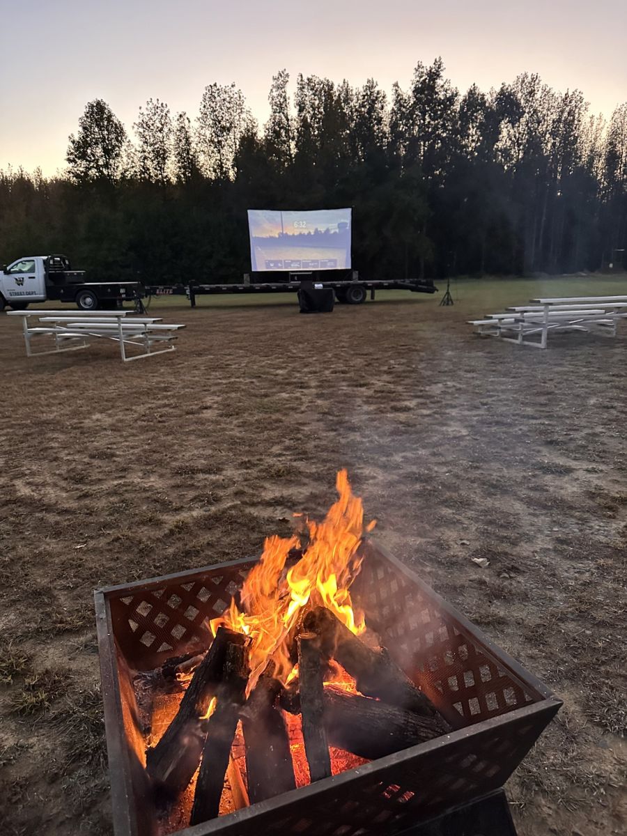 Fire was warm for movie night