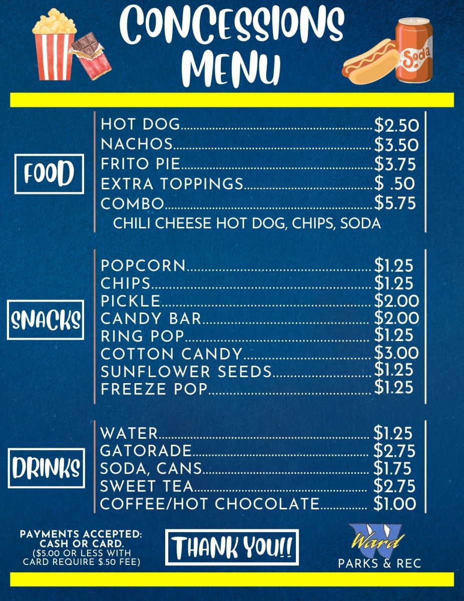 Concession Stand menu