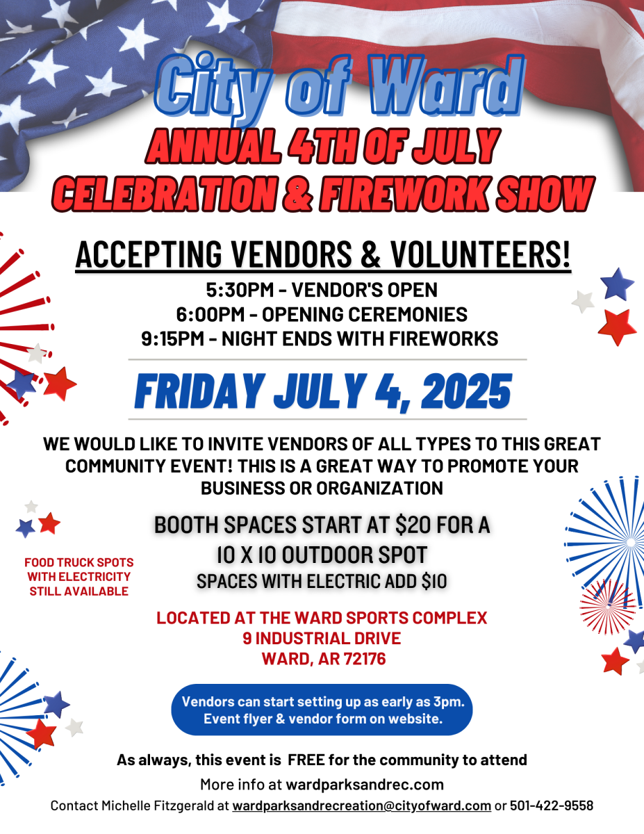 Vendors wanted for a 10x10 spot starting at $20 on Friday, July 4th at 6:00 pm