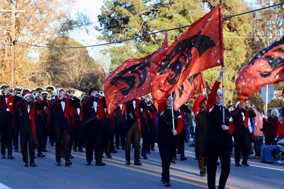 Cabot Highschool students walking in the parade