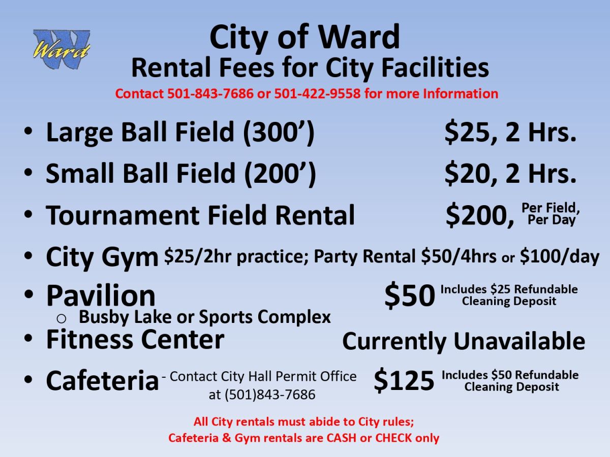Fees City facilities