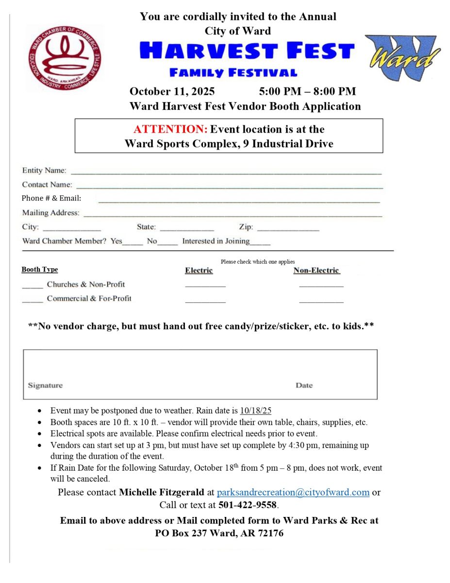 Harvest Fest Vendor Application