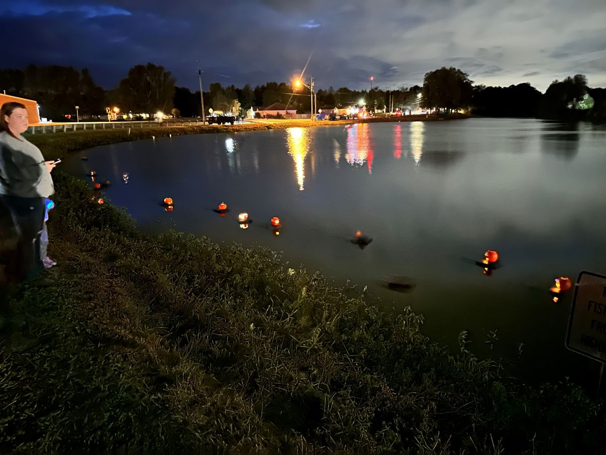 Pumpkins floating